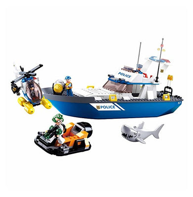 imagSluban Land & Sea Police Building Blocks Kit for Kids - Creative Construction Set with 347 Pieces Educational STEM Toy