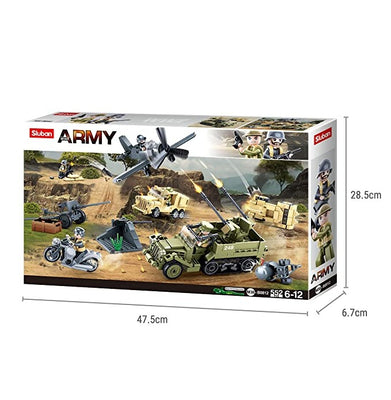 imagSluban World War 2 Gift Set Building Blocks Kit for Kids - Creative Construction Set with 552 Pieces Educational STEM Toy