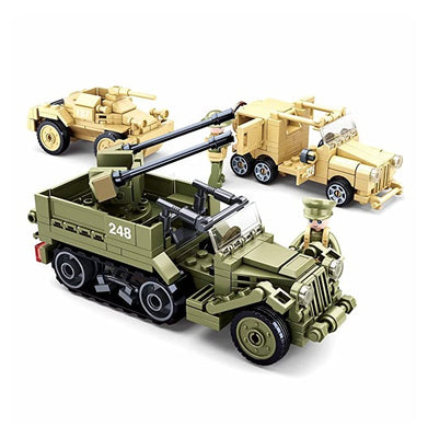 imagSluban World War 2 Gift Set Building Blocks Kit for Kids - Creative Construction Set with 552 Pieces Educational STEM Toy