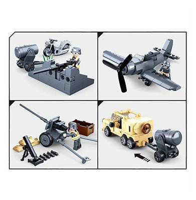 imagSluban World War 2 Gift Set Building Blocks Kit for Kids - Creative Construction Set with 552 Pieces Educational STEM Toy