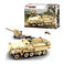 imag2Sluban WW2 - Sd.Kfz. 251 Half Track Building Blocks with a K-18 Canon & 3 Army Toys