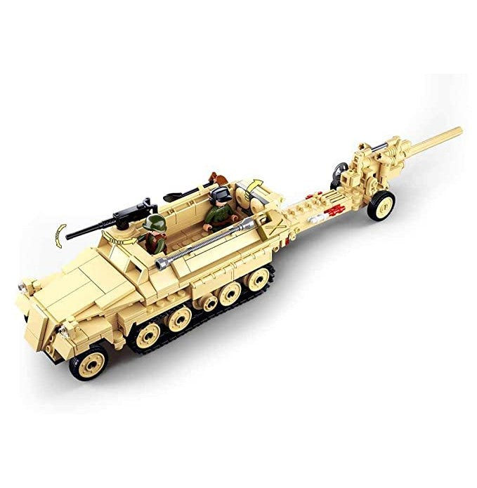Sluban WW2 - Sd.Kfz. 251 Half Track Building Blocks with a K-18 Canon & 3 Army Toys - Crossword.in 