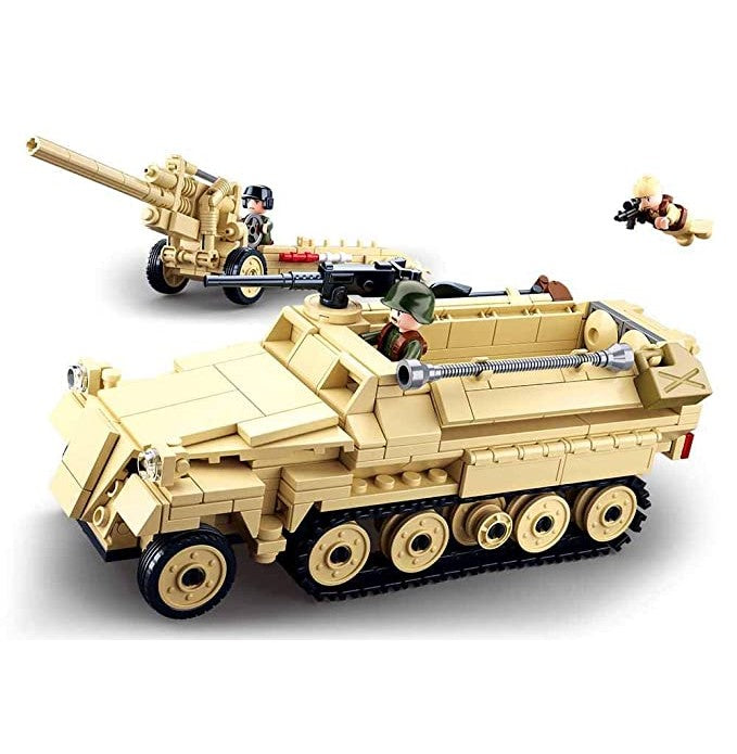 Sluban WW2 - Sd.Kfz. 251 Half Track Building Blocks with a K-18 Canon & 3 Army Toys - Crossword.in 