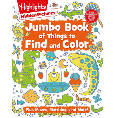 imagJumbo Book Of Things To Find And Color: Pluz Mazes Matching and More for Children Book English Paperback Highlights